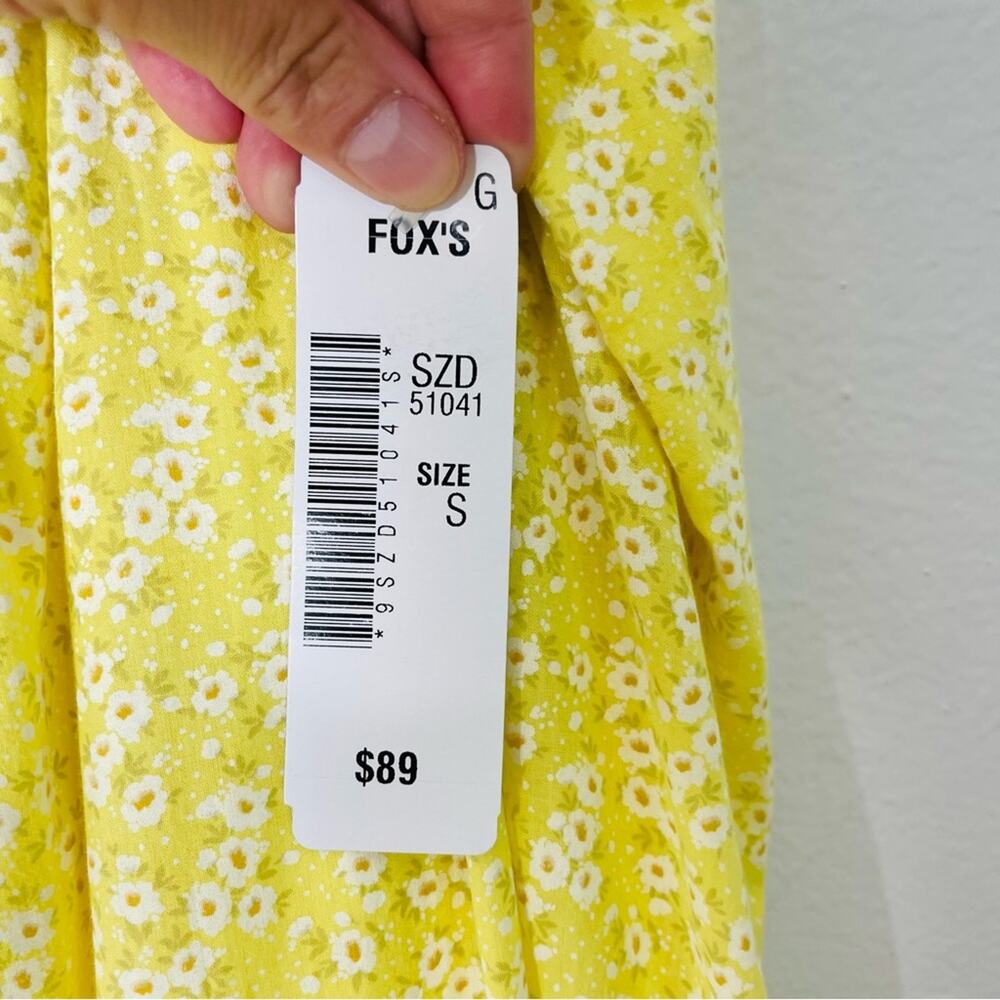 NWT Suzy D yellow floral cottagecore prairie maxi sundress oversized small - Picture 7 of 9